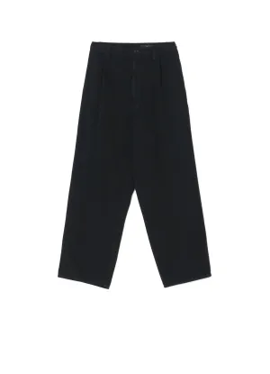 8oz BLACK DENIM SINGLE PLEATED PANTS