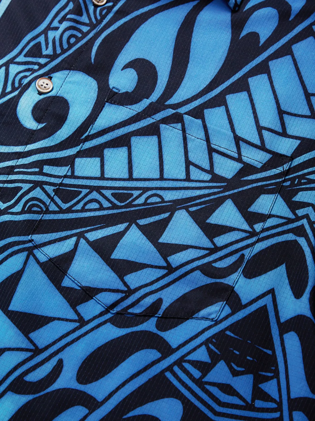 Alohadaddy Beach Holiday Casual Men's Hawaiian Cool Ice Shirts Tapa Geometric Art Sweat-wicking Aloha Pocket Camp Shirts
