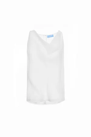 Amabel Straight Cowl Neck Silk Crepe Top