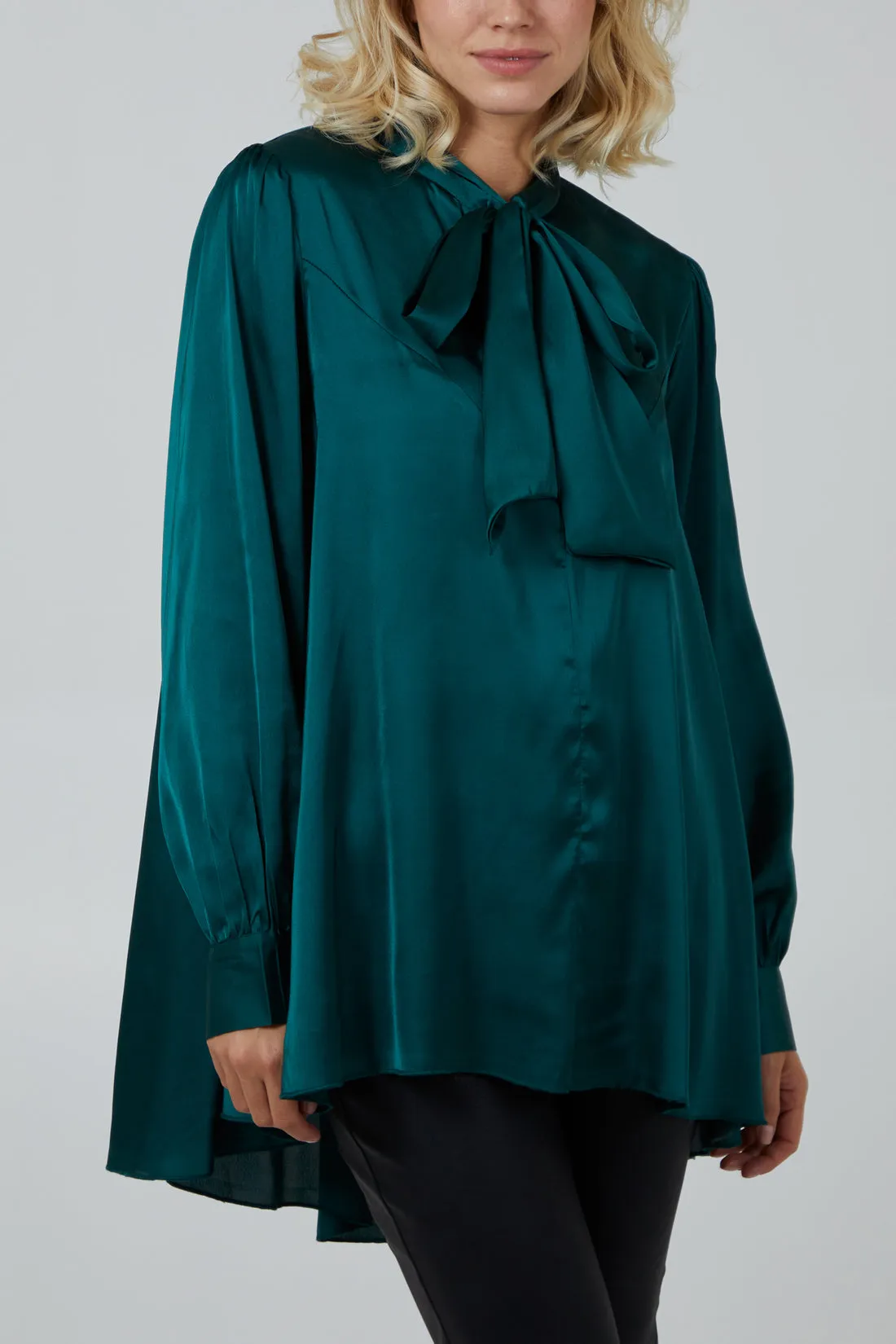 Becca Tie Neck Blouse Green