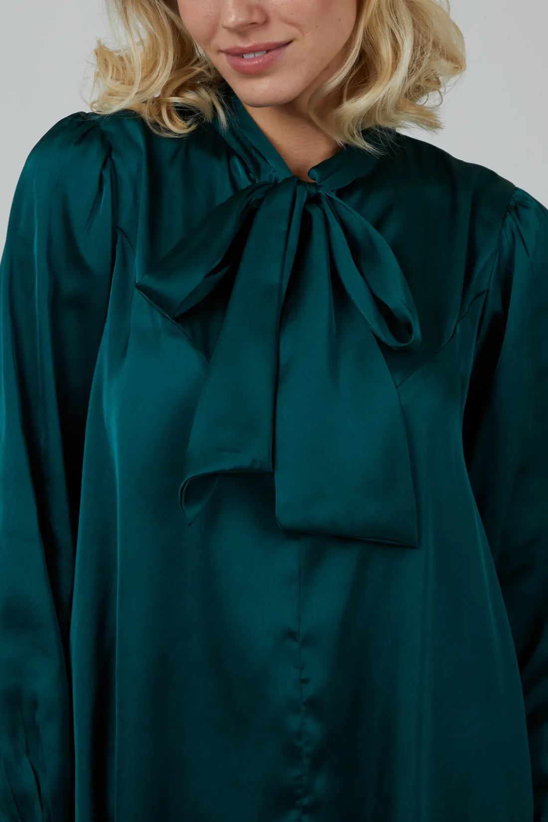 Becca Tie Neck Blouse Green