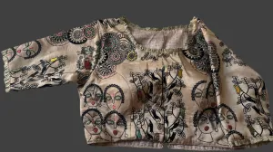 Beige  silk embroidered silk blouse readymade usa online Sale