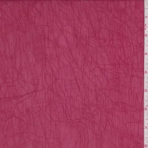 Berry Red Crinkled Chiffon Fabric
