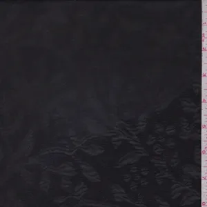 Black Floral Embossed Chiffon Fabric
