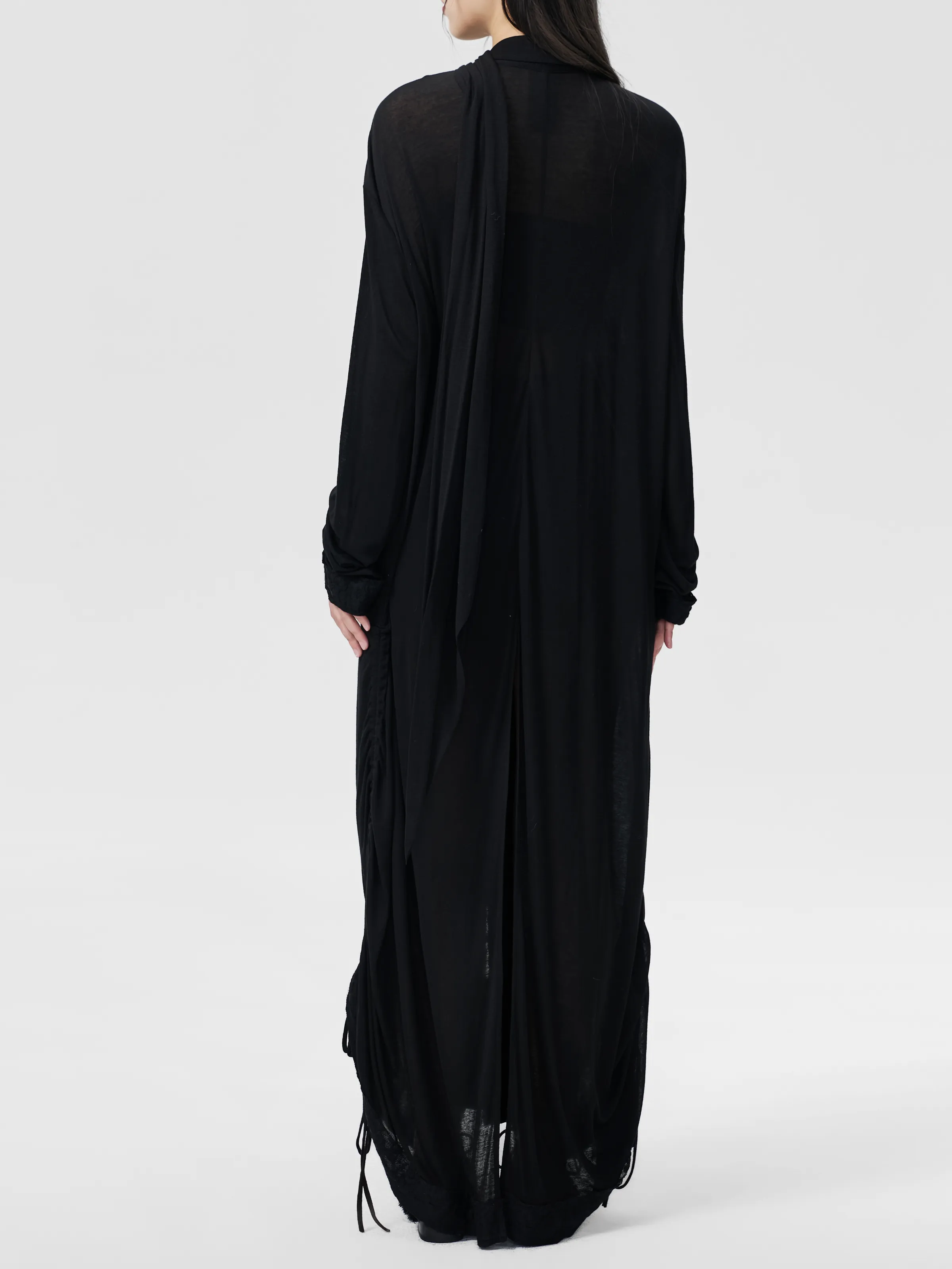 Black Side Ruched Patchwork Cardigan