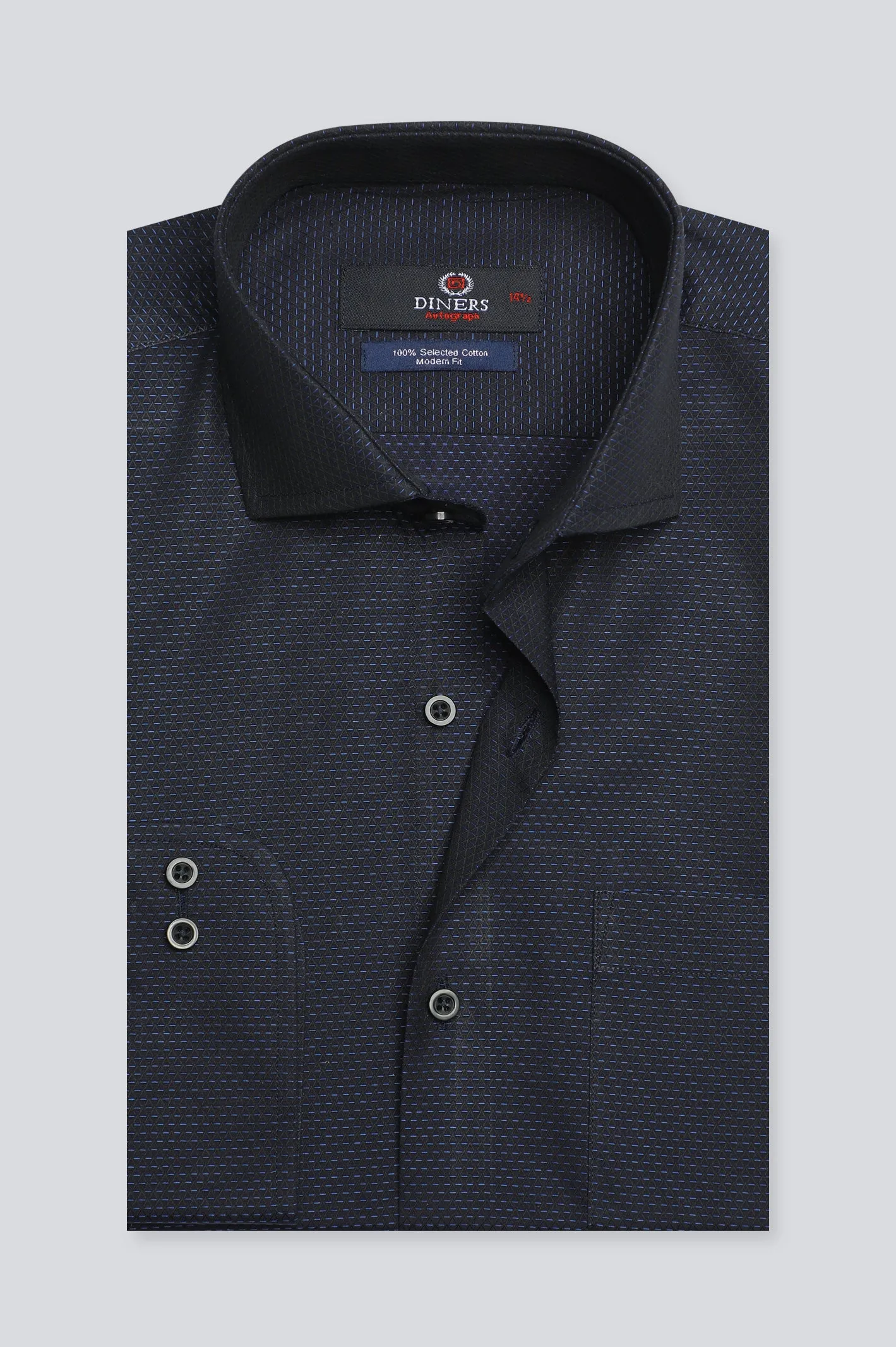 Black Textured Formal Autograph Shirt