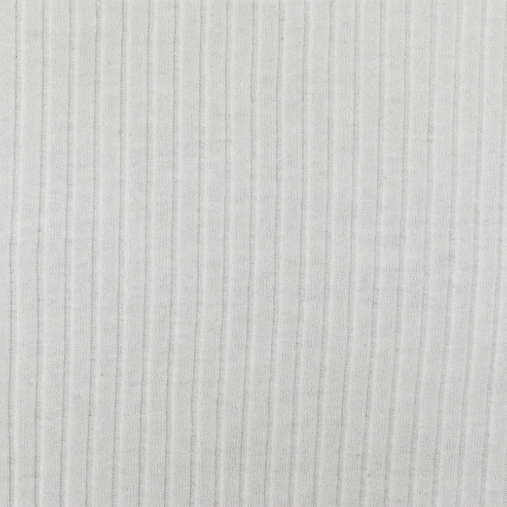 Bright White Solid Stretch Rib Knit Fabric
