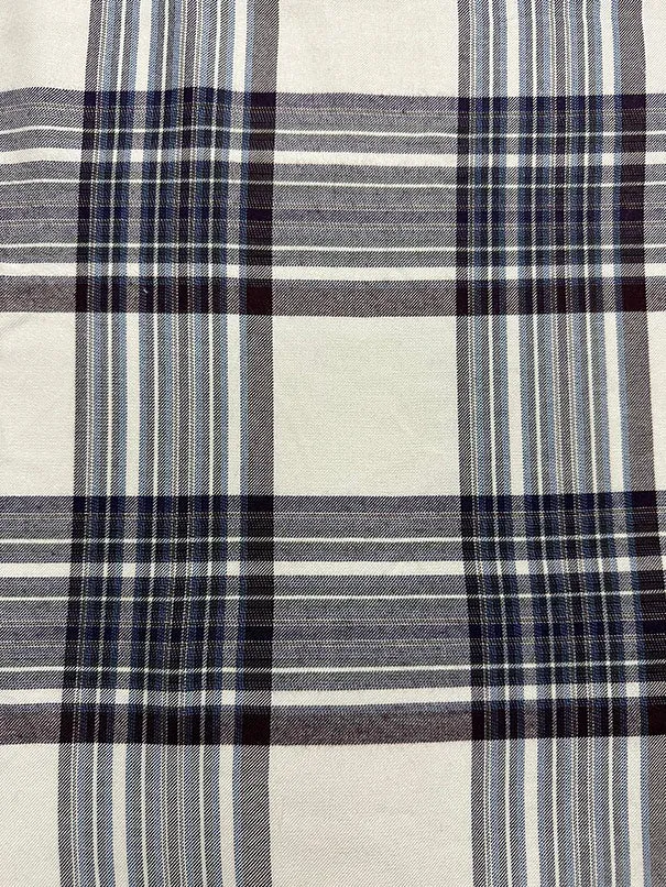 Brown Multi Woven Plaid Rayon Shirting Fabric