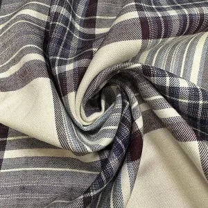 Brown Multi Woven Plaid Rayon Shirting Fabric