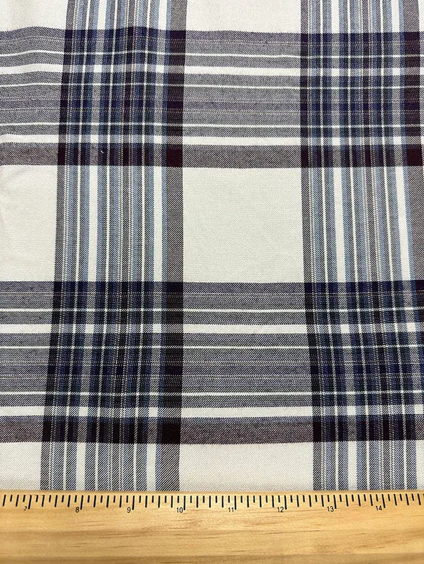 Brown Multi Woven Plaid Rayon Shirting Fabric