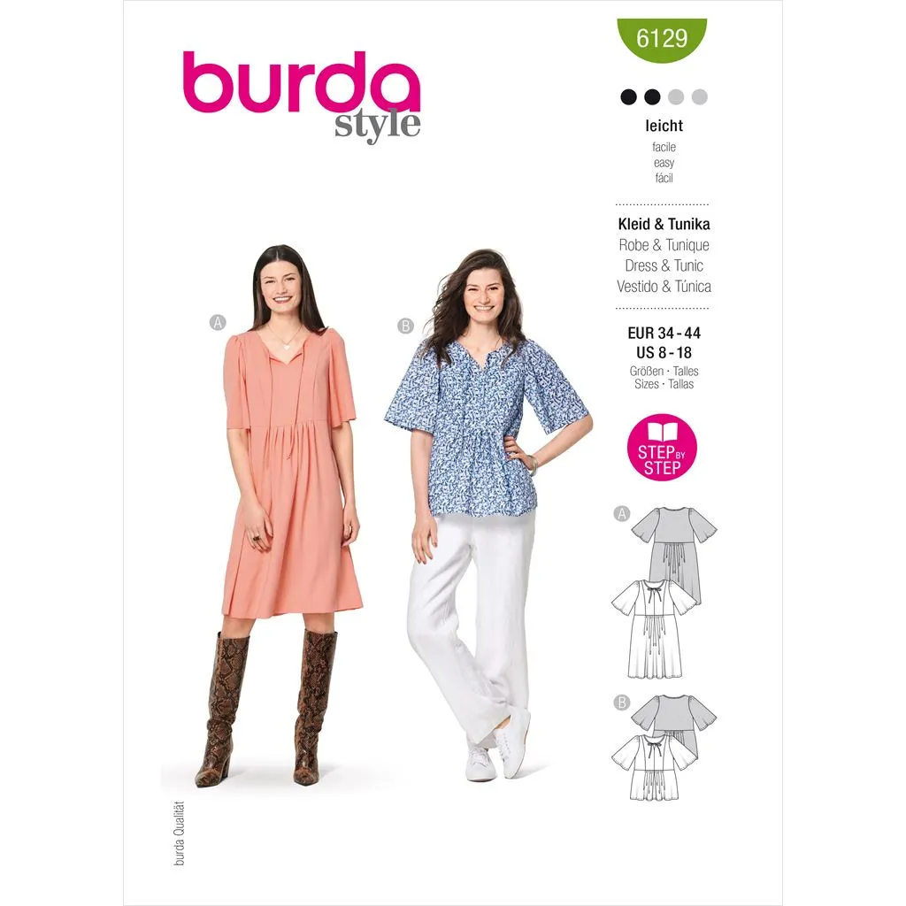 Burda Style Pattern 6129 Misses' Dress B6129