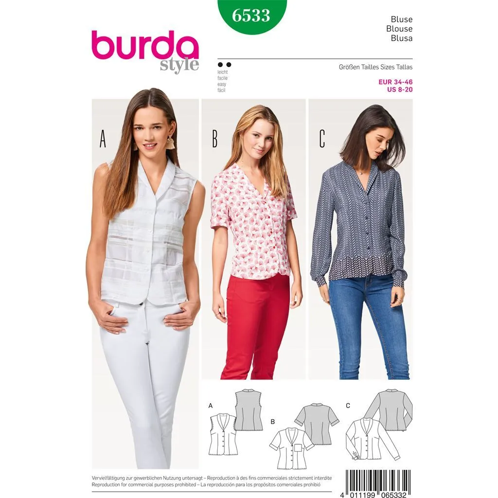 Burda Style Pattern B6533 Women's Blouse