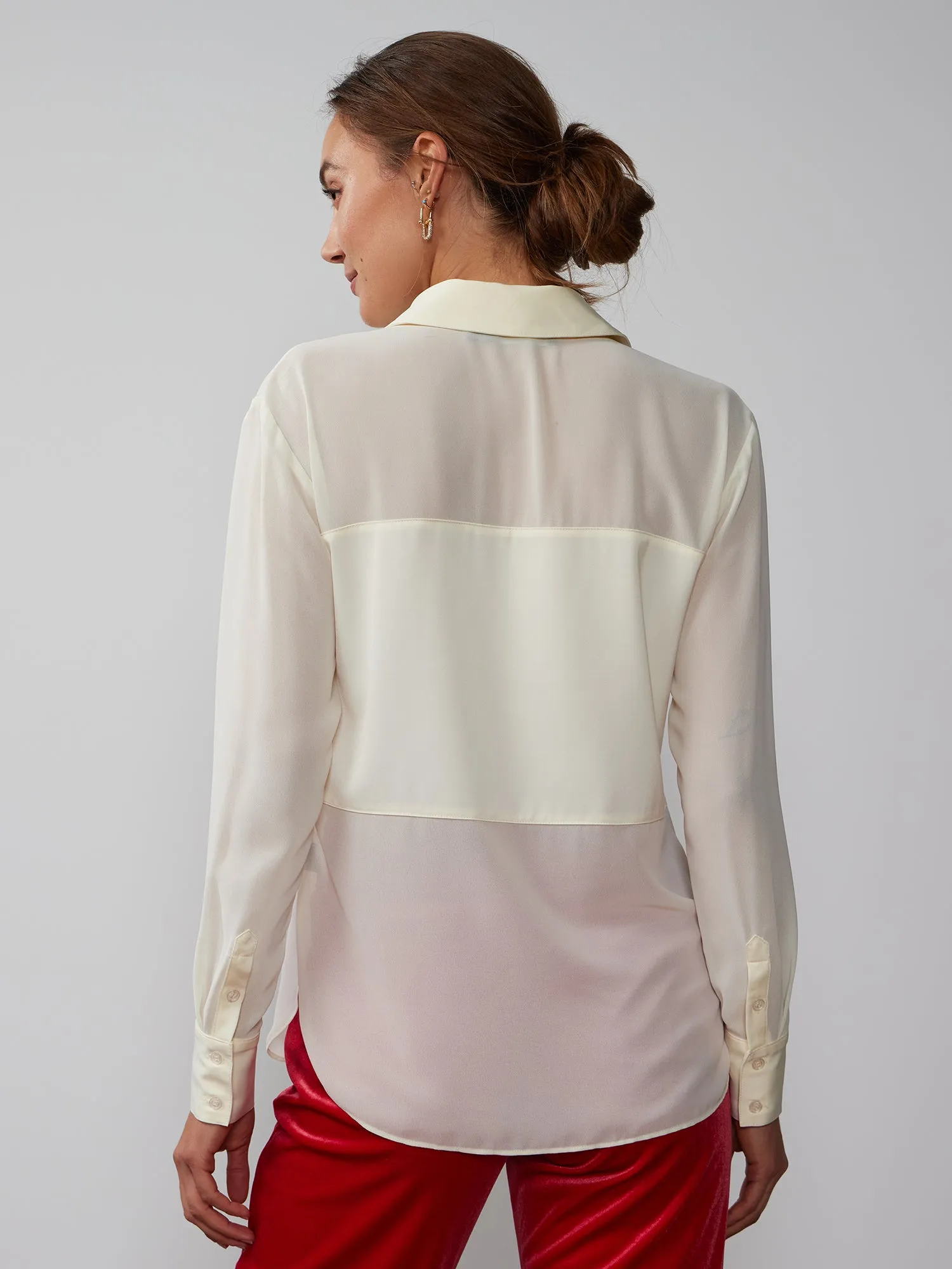 Button Front Chiffon Shirt