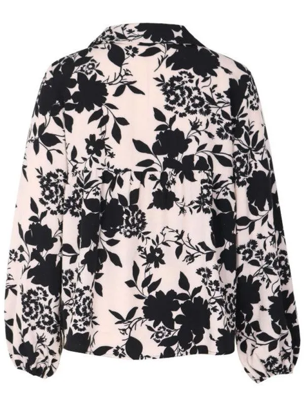 Colorful Lace-Up V-Neck Blouse - A Wardrobe Essential for Women