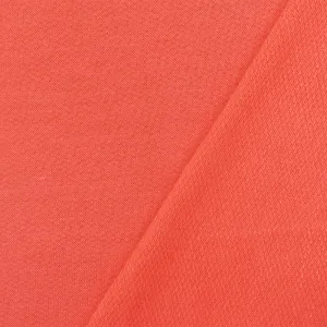 Coral Orange Solid Stretch Cotton Baby French Terry Knit Fabric