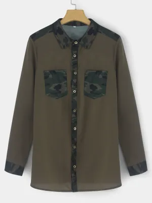 Custom Camouflage Long Sleeve Blouses