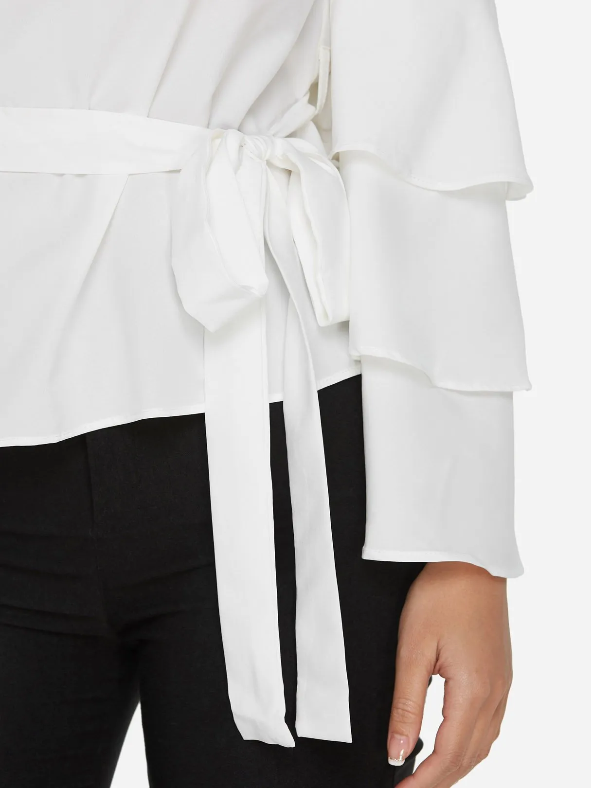 Custom One Shoulder Plain Long Sleeve Blouses