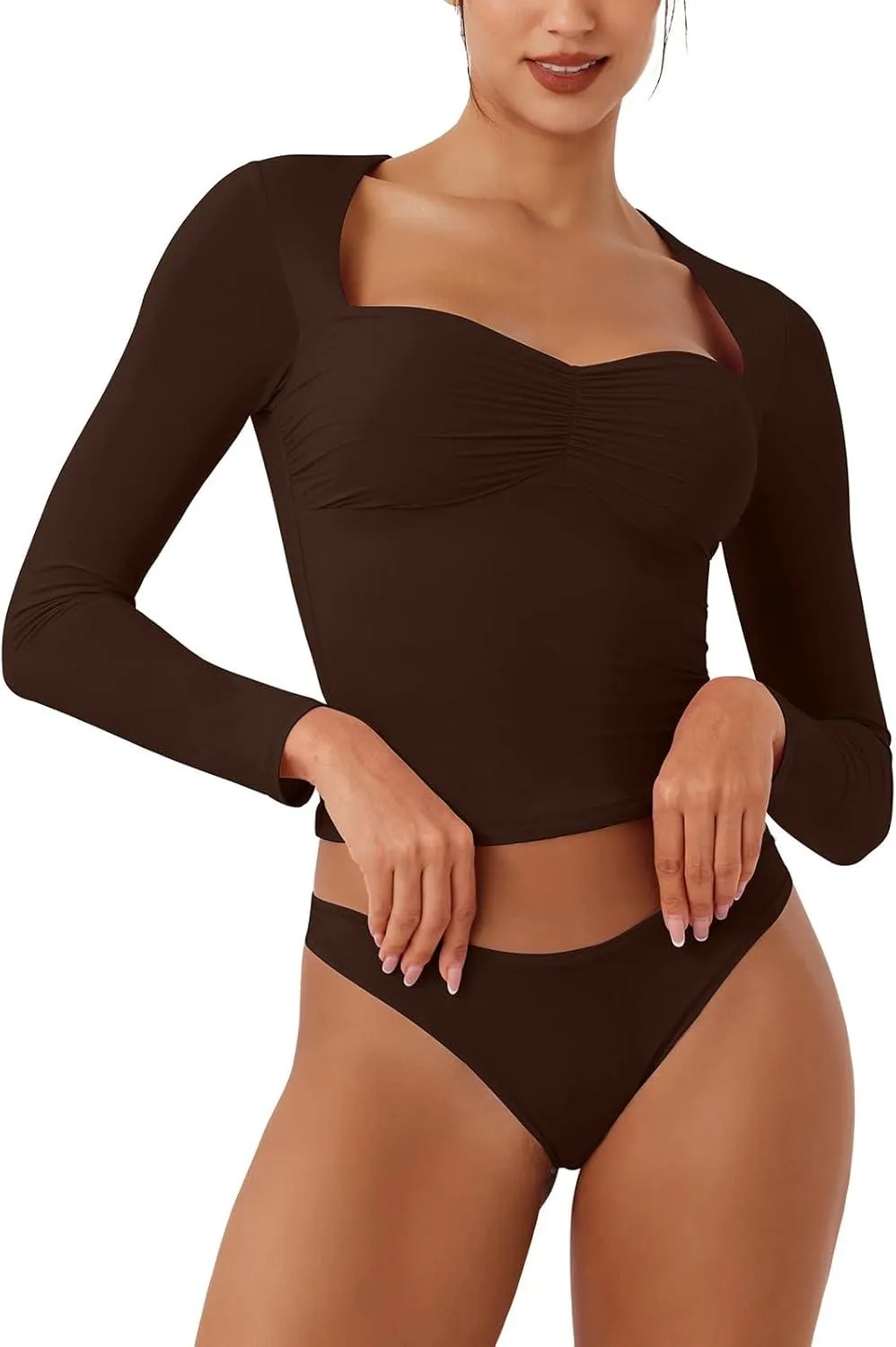 Double Layer Sweetheart Ruching Sexy Elegant Tops