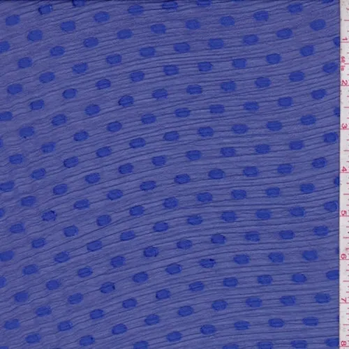 Electric Blue Oval Jacquard Crinkle Chiffon Fabric