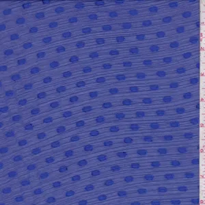 Electric Blue Oval Jacquard Crinkle Chiffon Fabric