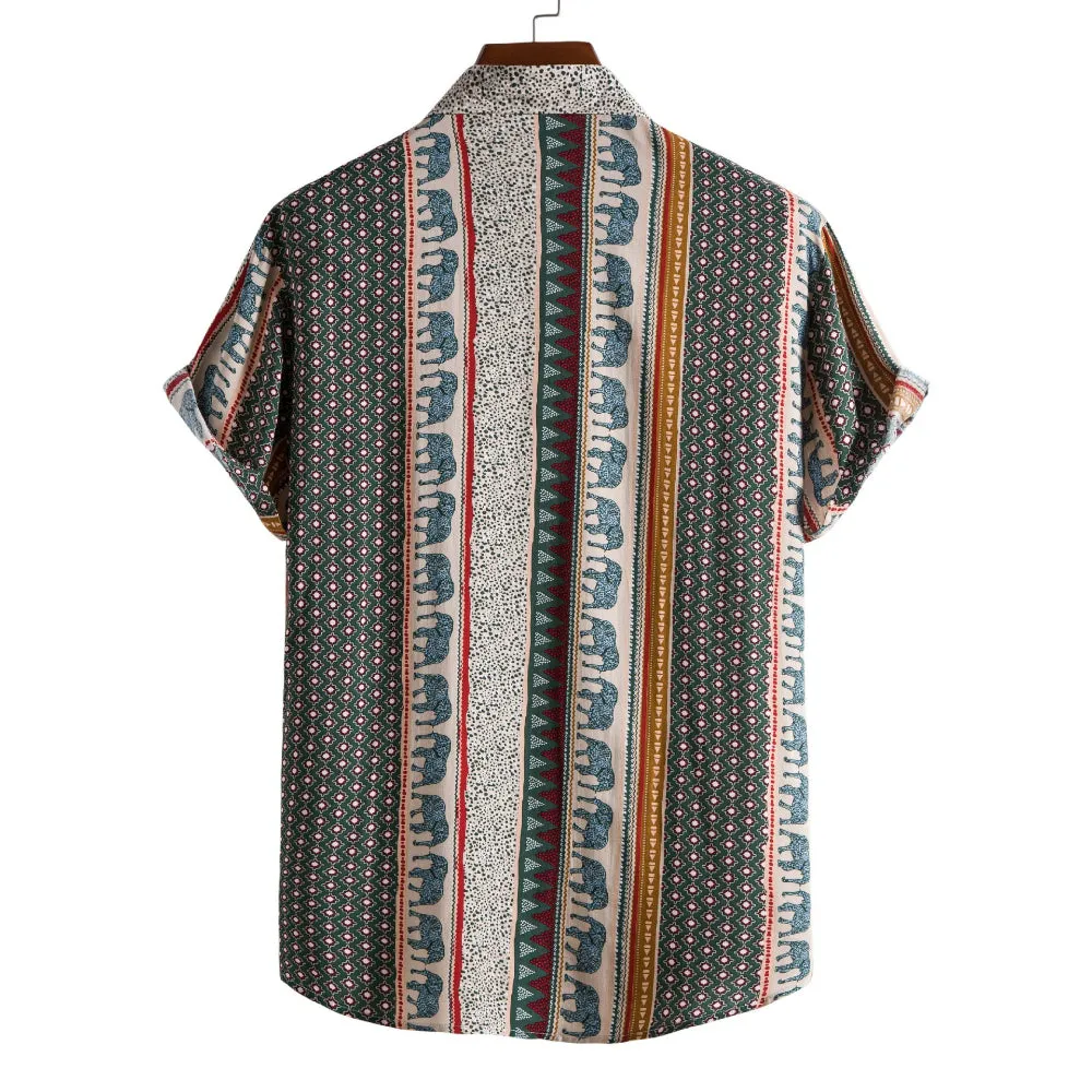 Ethnic Trend Printed Short-Sleeved Shirt