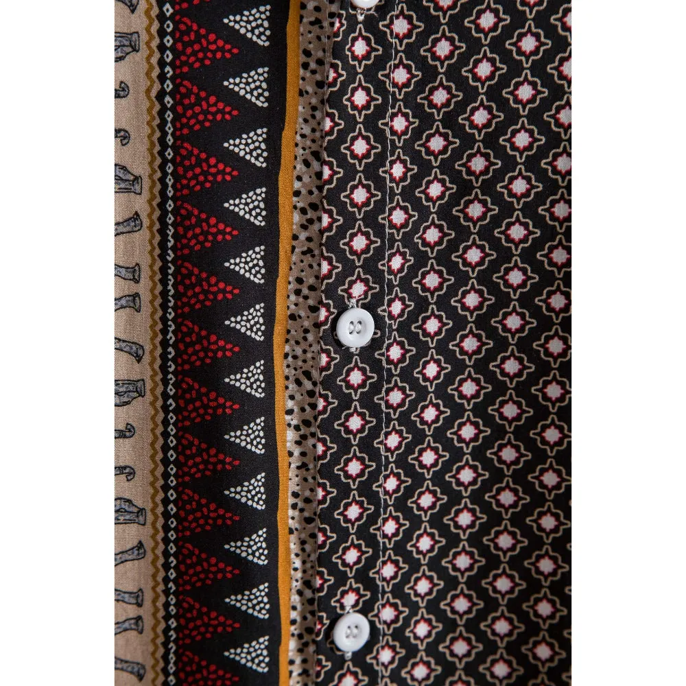 Ethnic Trend Printed Short-Sleeved Shirt