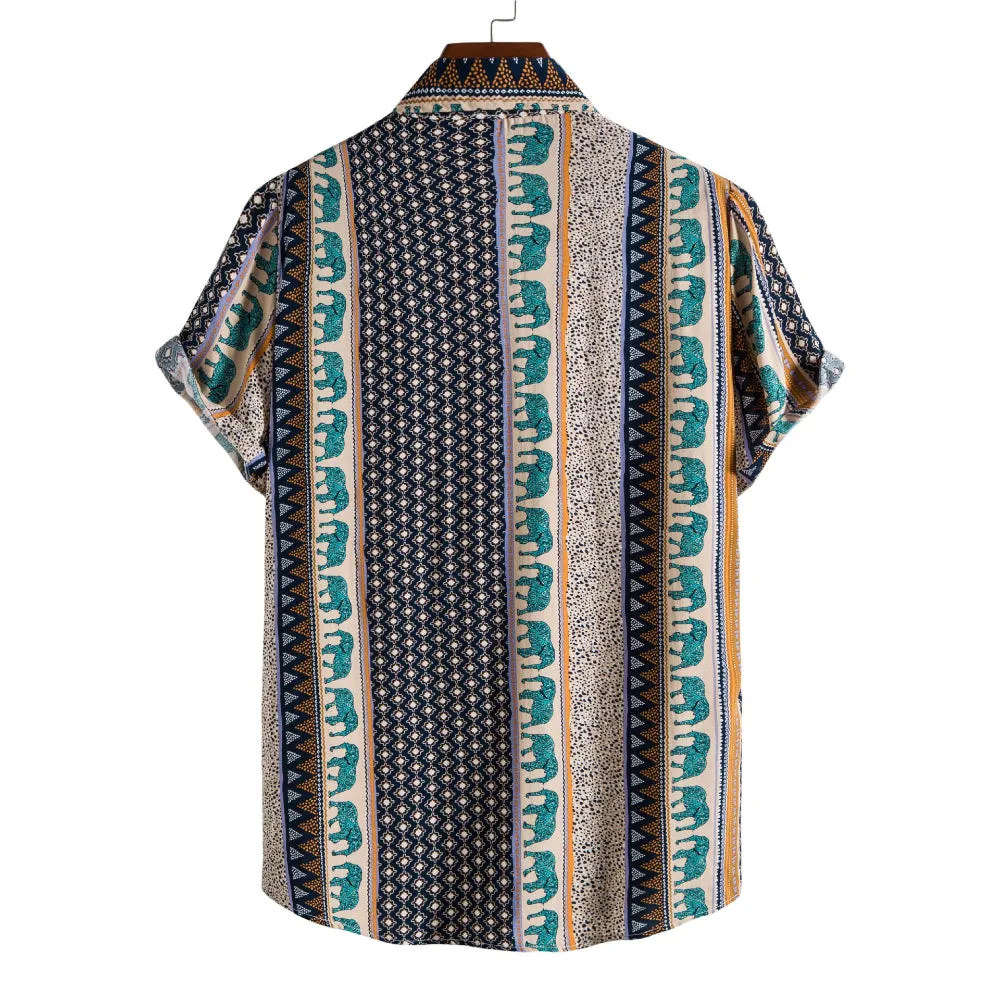 Ethnic Trend Printed Short-Sleeved Shirt