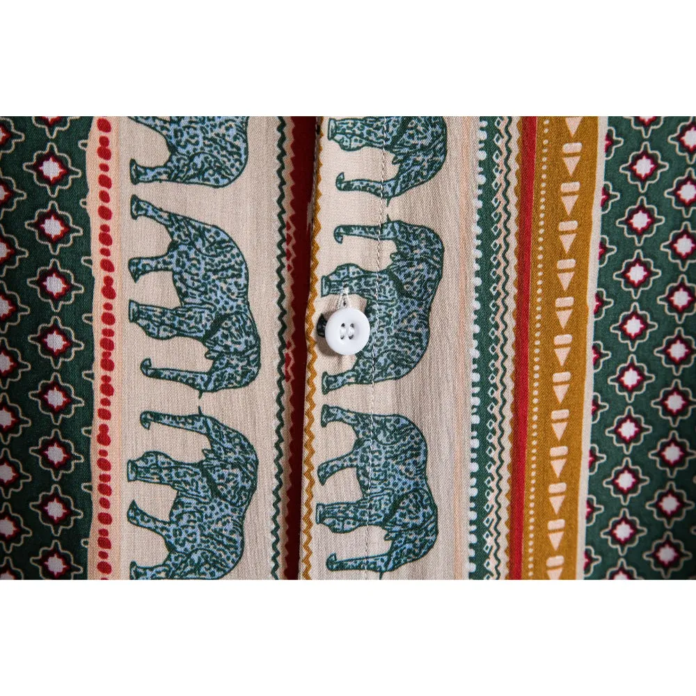 Ethnic Trend Printed Short-Sleeved Shirt