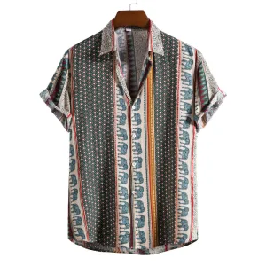 Ethnic Trend Printed Short-Sleeved Shirt