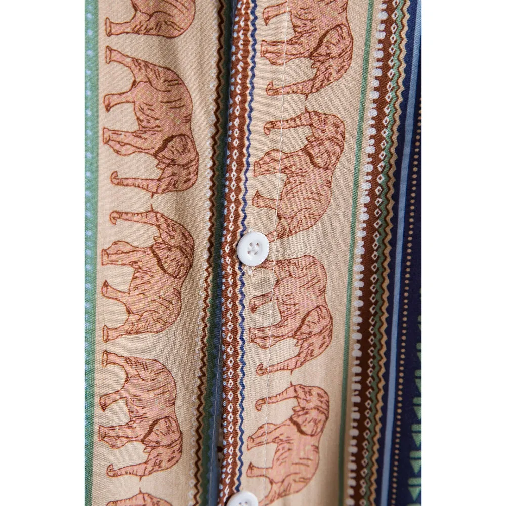Ethnic Trend Printed Short-Sleeved Shirt