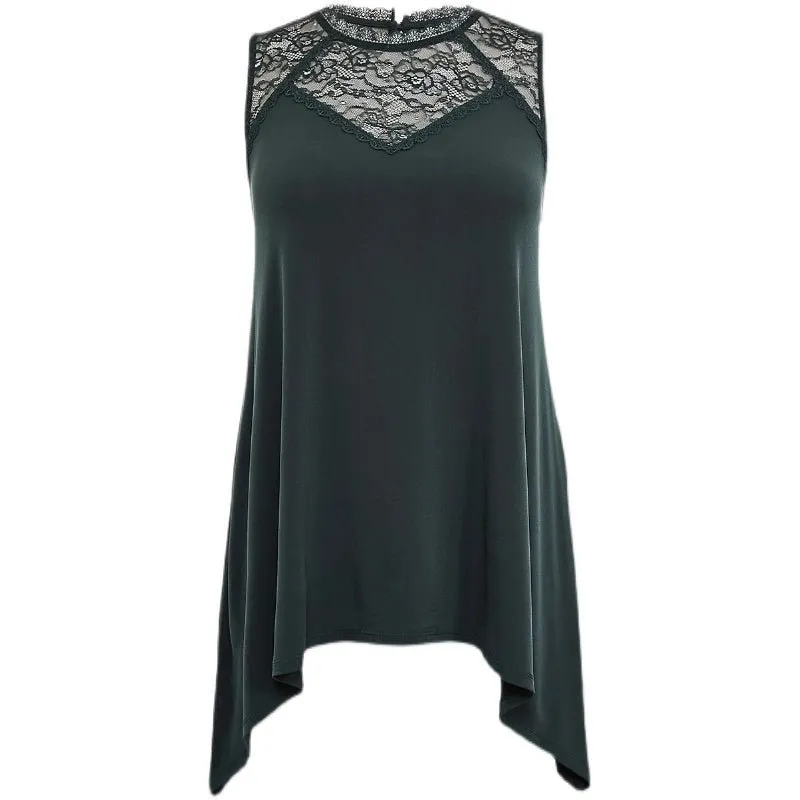 Exquisite Poly-Spandex Blend Lace Plus Size Top