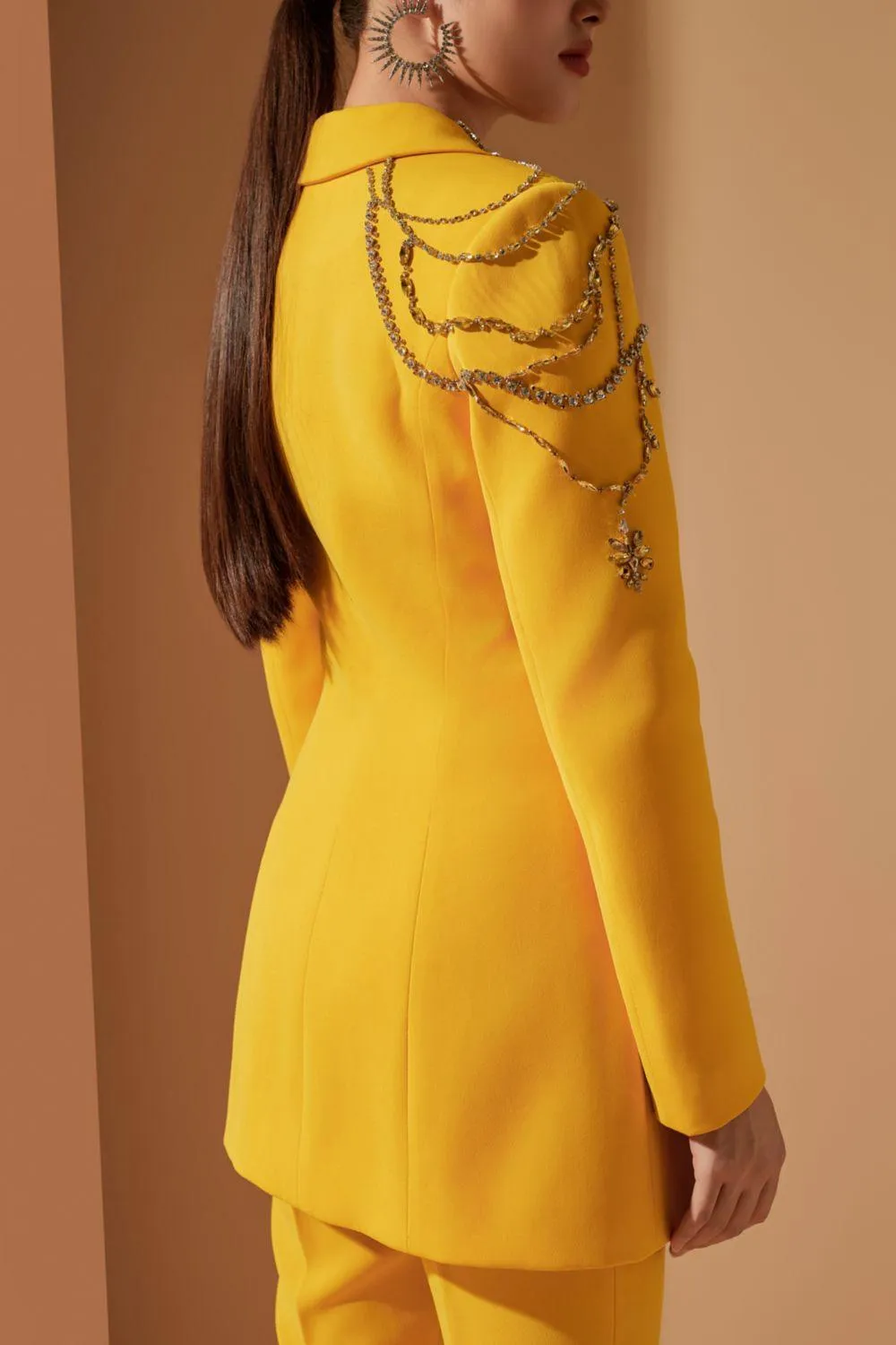 Farlay Structured Notch Lapel Polyester Spandex Blazer