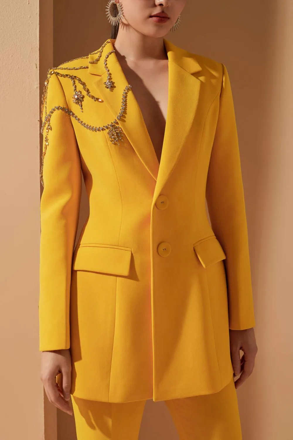 Farlay Structured Notch Lapel Polyester Spandex Blazer