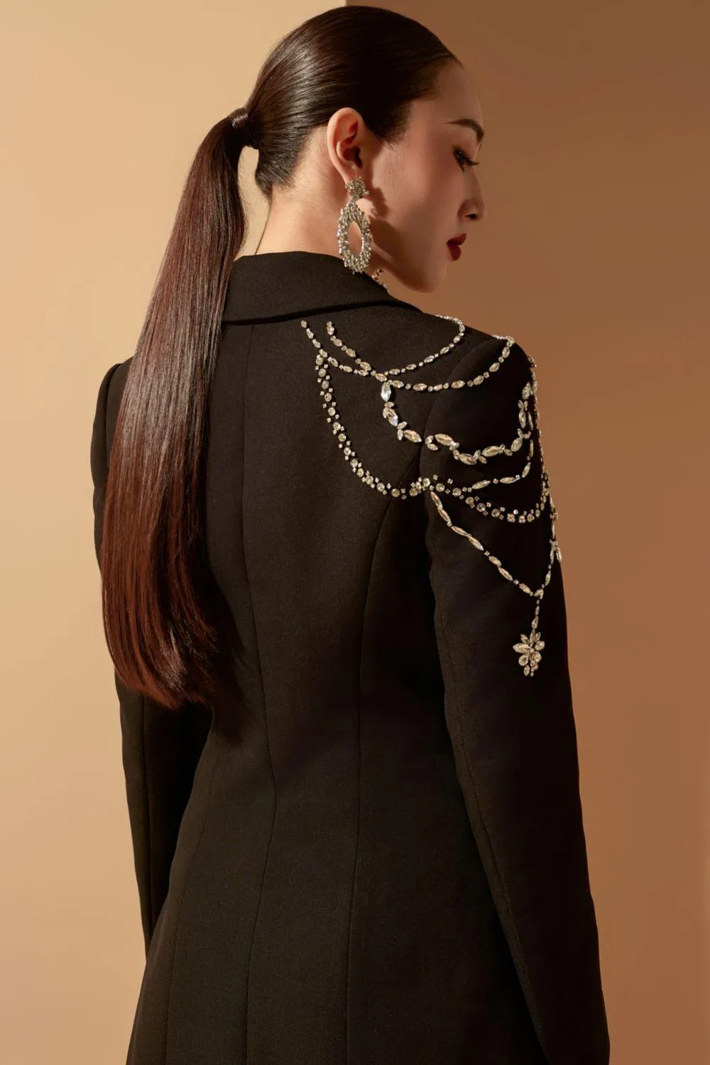 Farlay Structured Notch Lapel Polyester Spandex Blazer