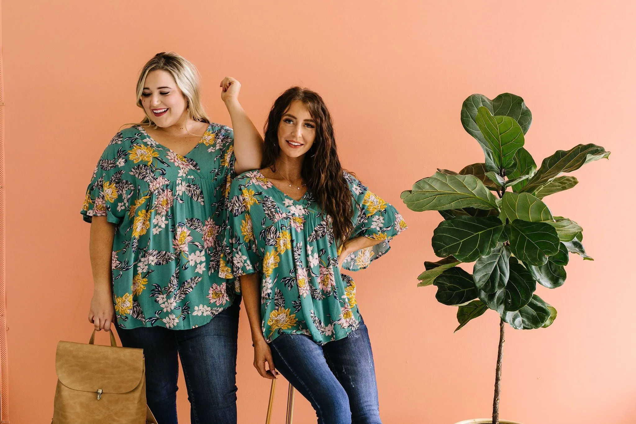 Feel The Teal Floral Blouse