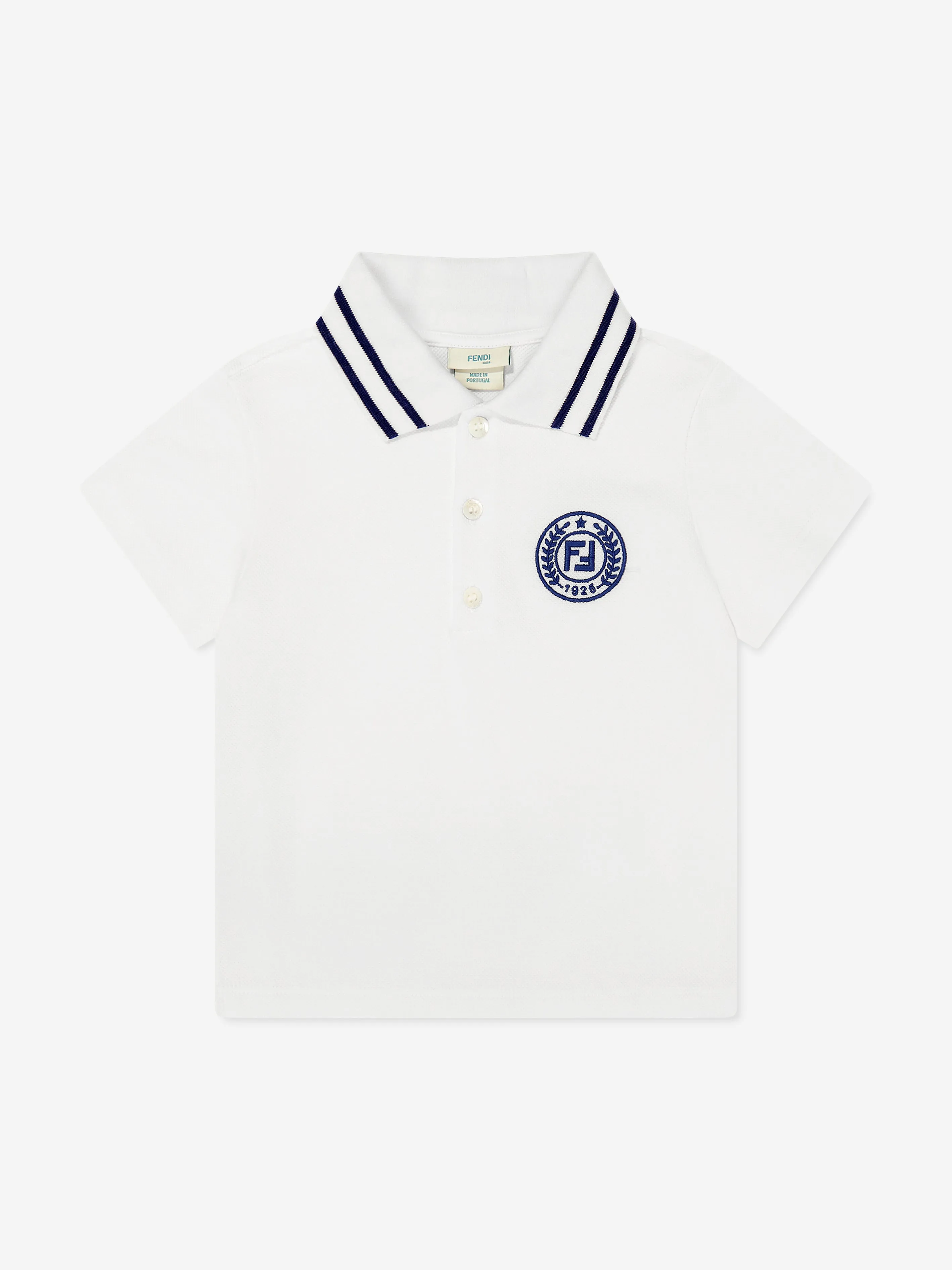 Fendi Baby Boys Logo Polo Shirt in White