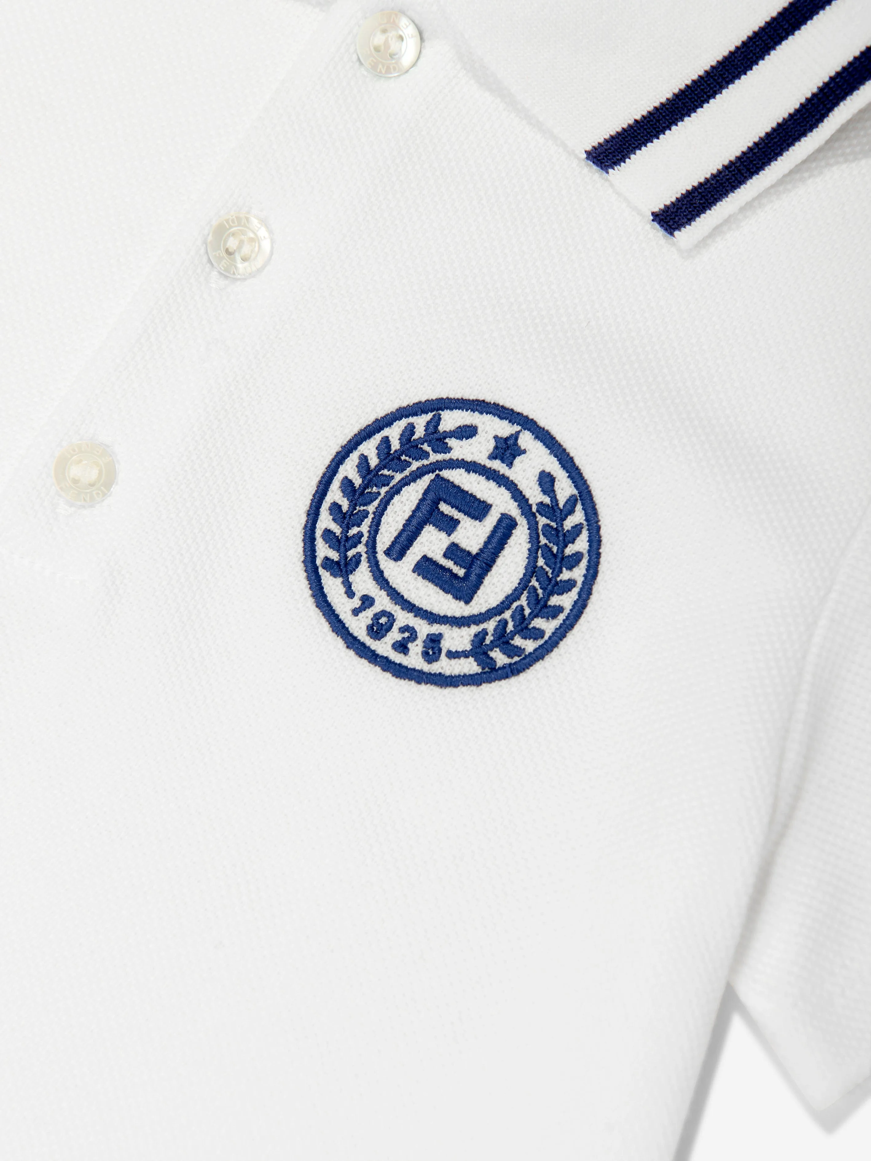 Fendi Baby Boys Logo Polo Shirt in White