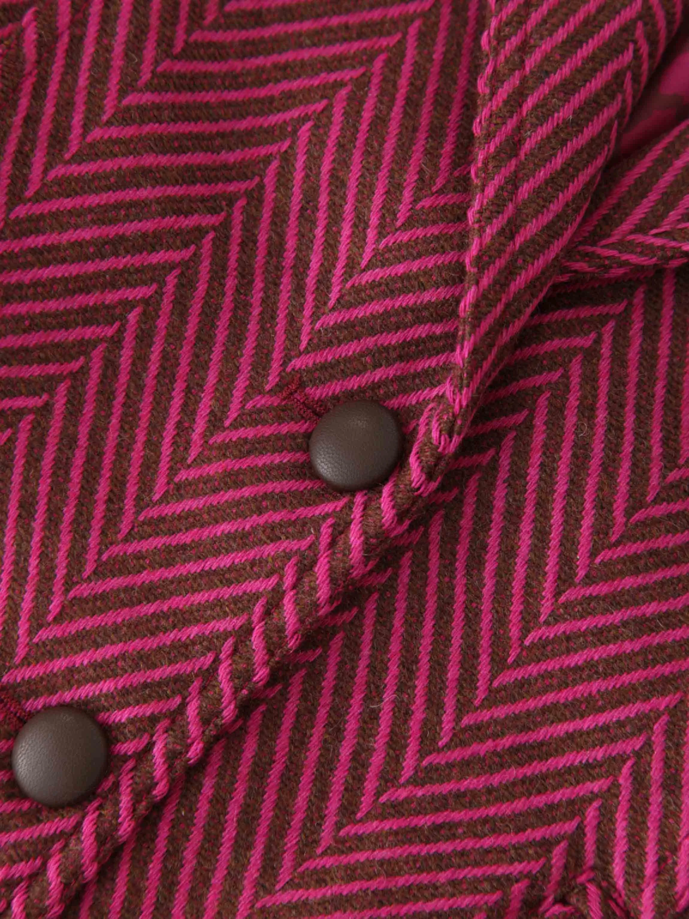 Fitted Blazer-Pink/Brown Herringbone