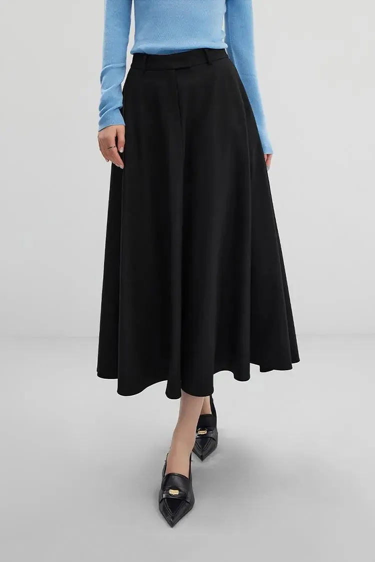 French Style Wool Flared Skirt