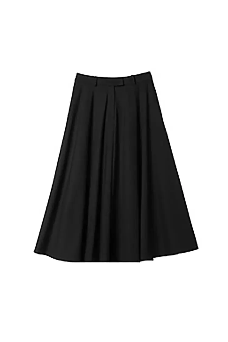 French Style Wool Flared Skirt