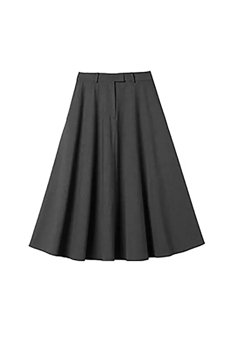 French Style Wool Flared Skirt