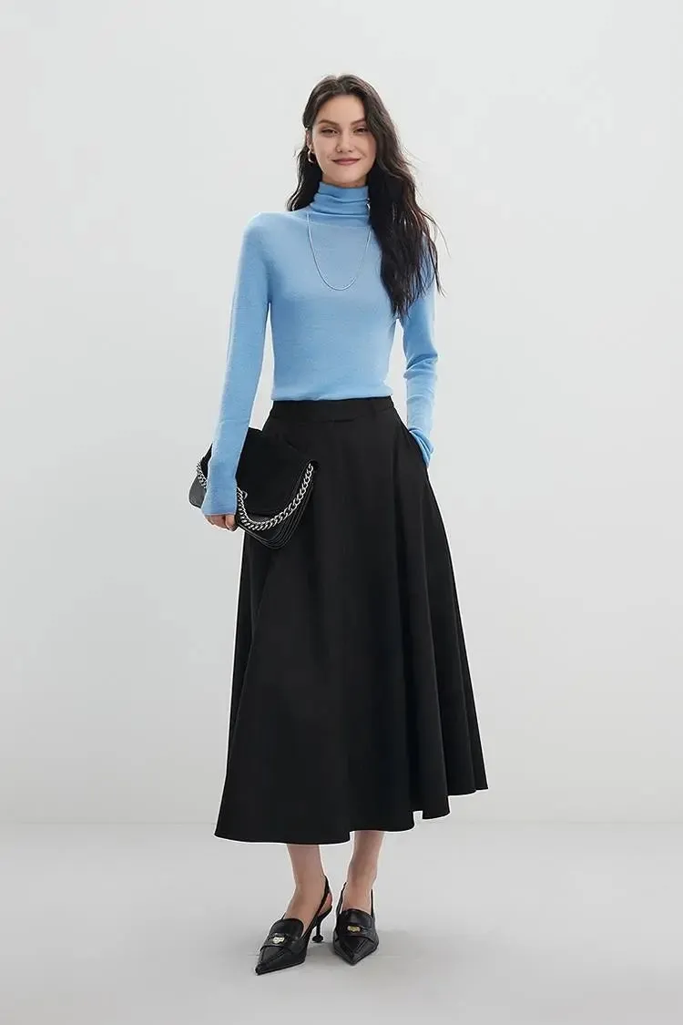 French Style Wool Flared Skirt
