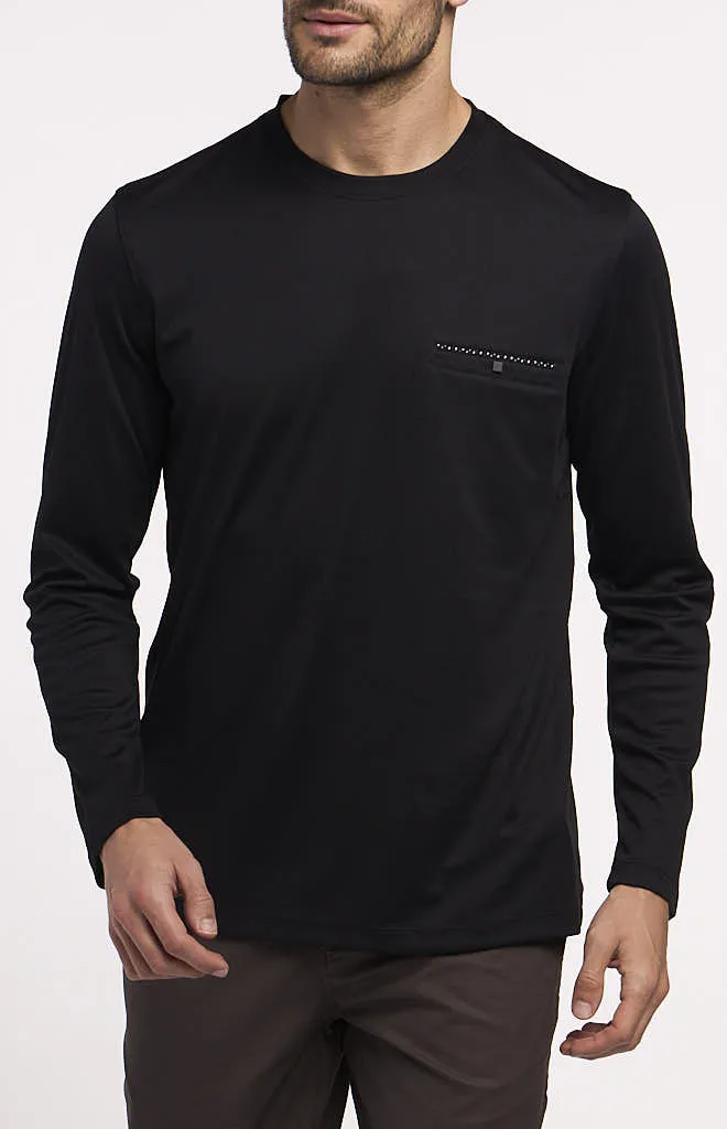 Garnet Long-Sleeve Welt Pocket Crew Tee