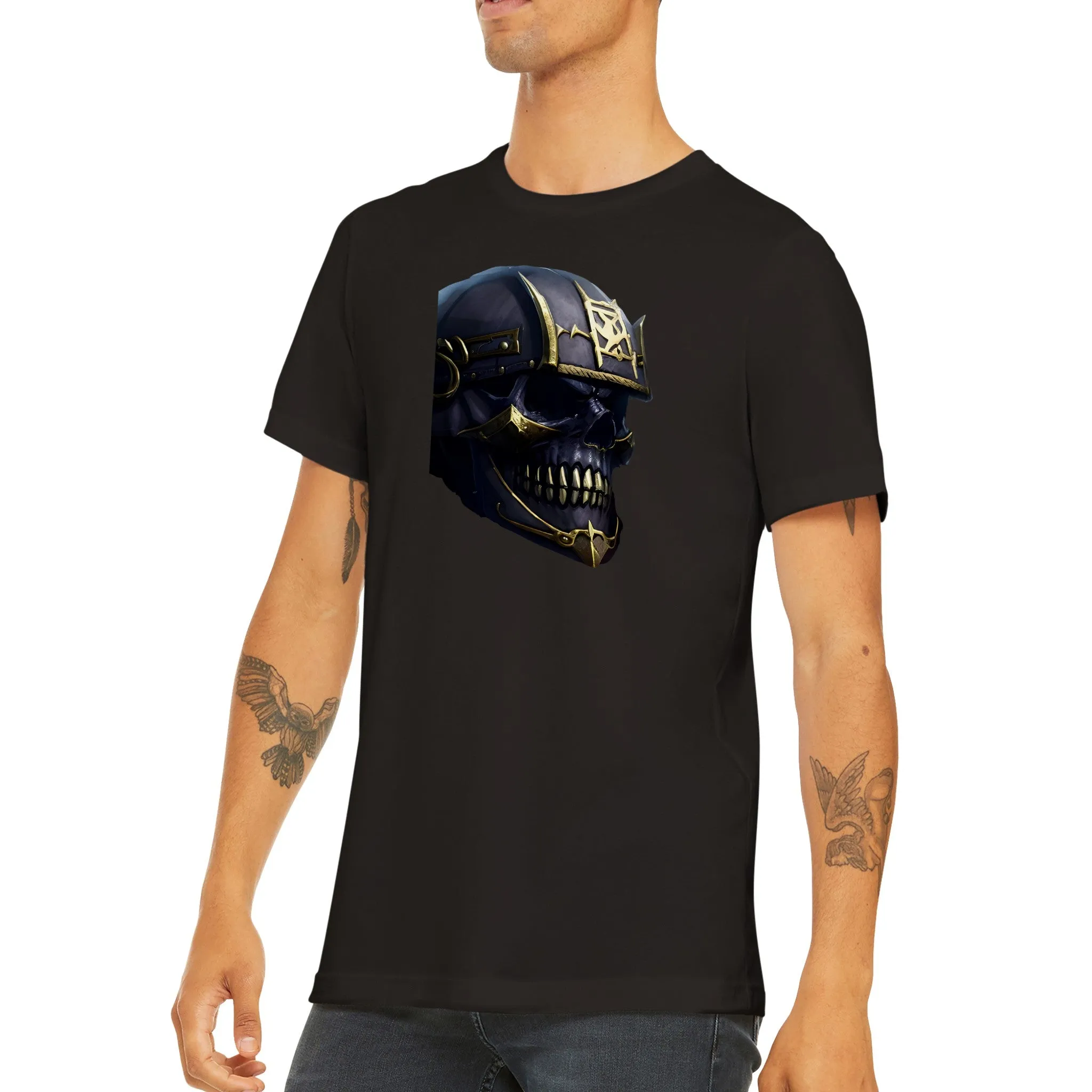 Gold Toothed Skull Warrior -  Classic Unisex Crewneck T-shirt