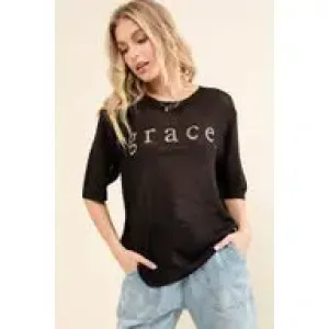 Grace foil print top