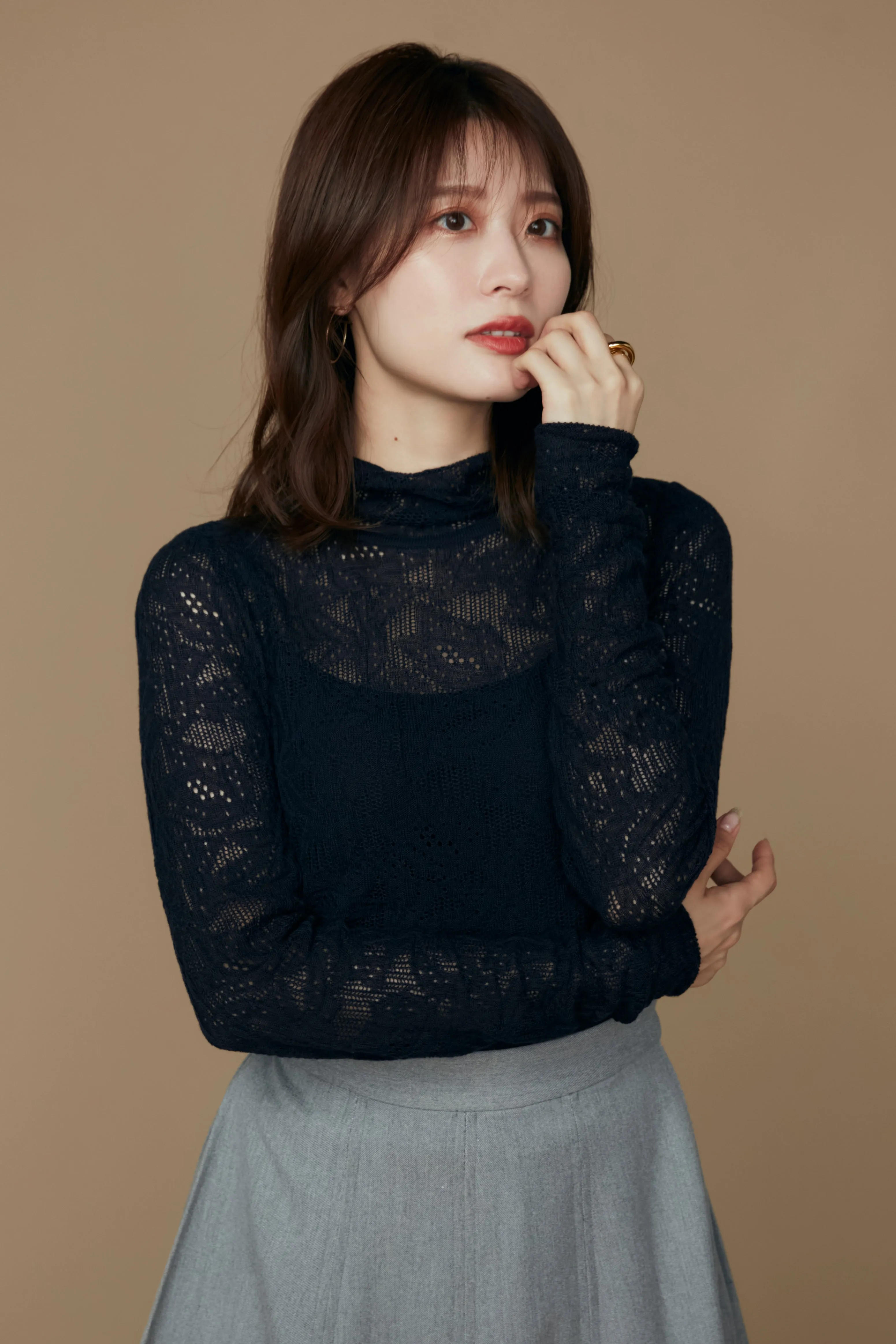 Grace knit tops (Dark navy)