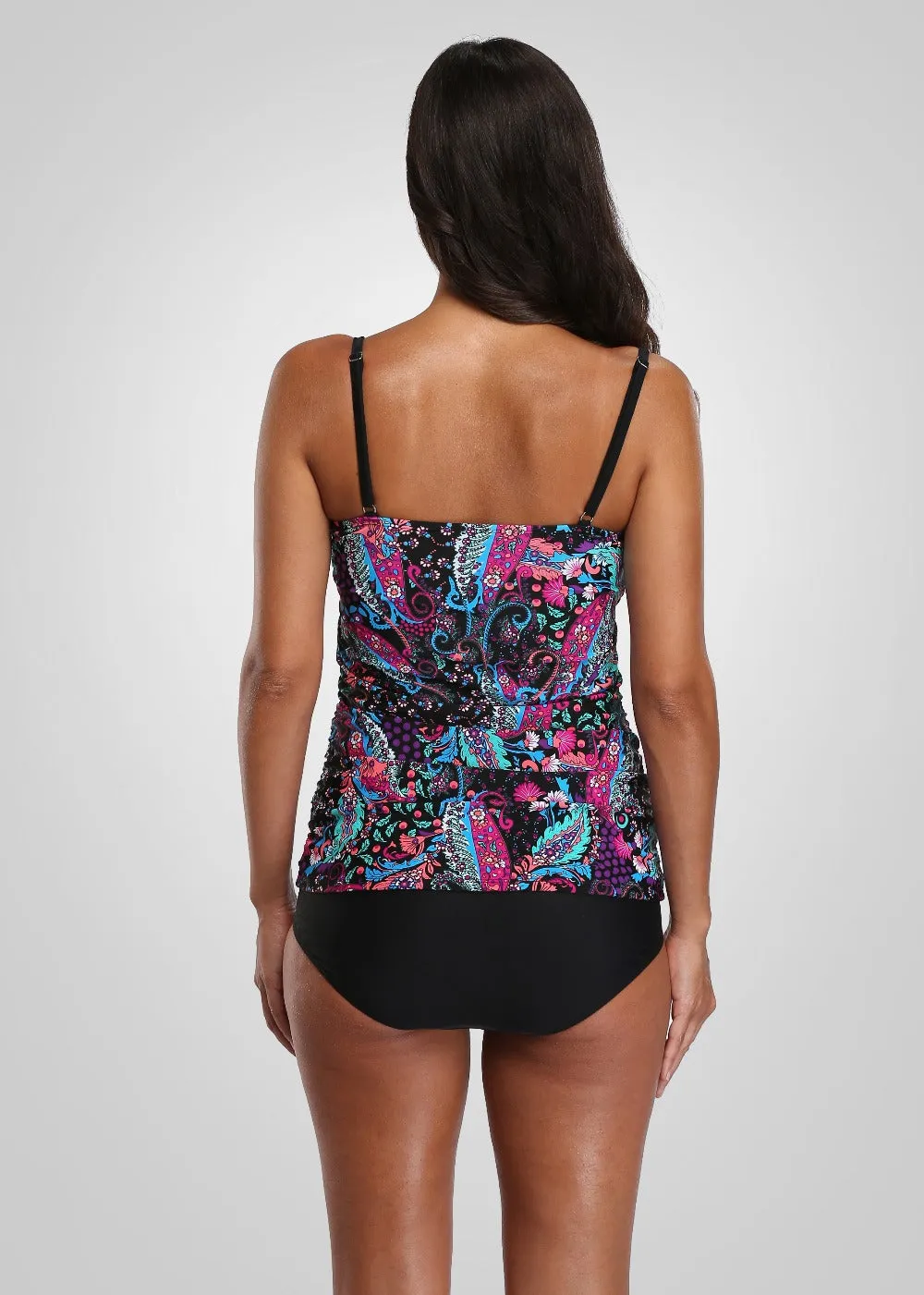GRACE - Vintage Floral Padded Tankini Set