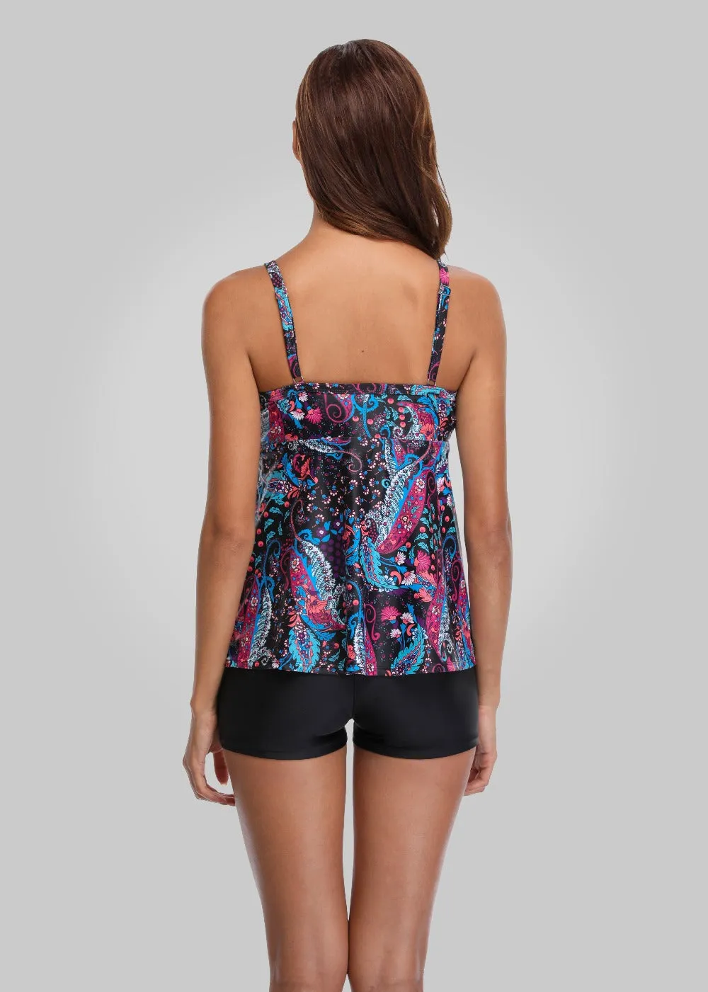 GRACE - Vintage Floral Padded Tankini Set