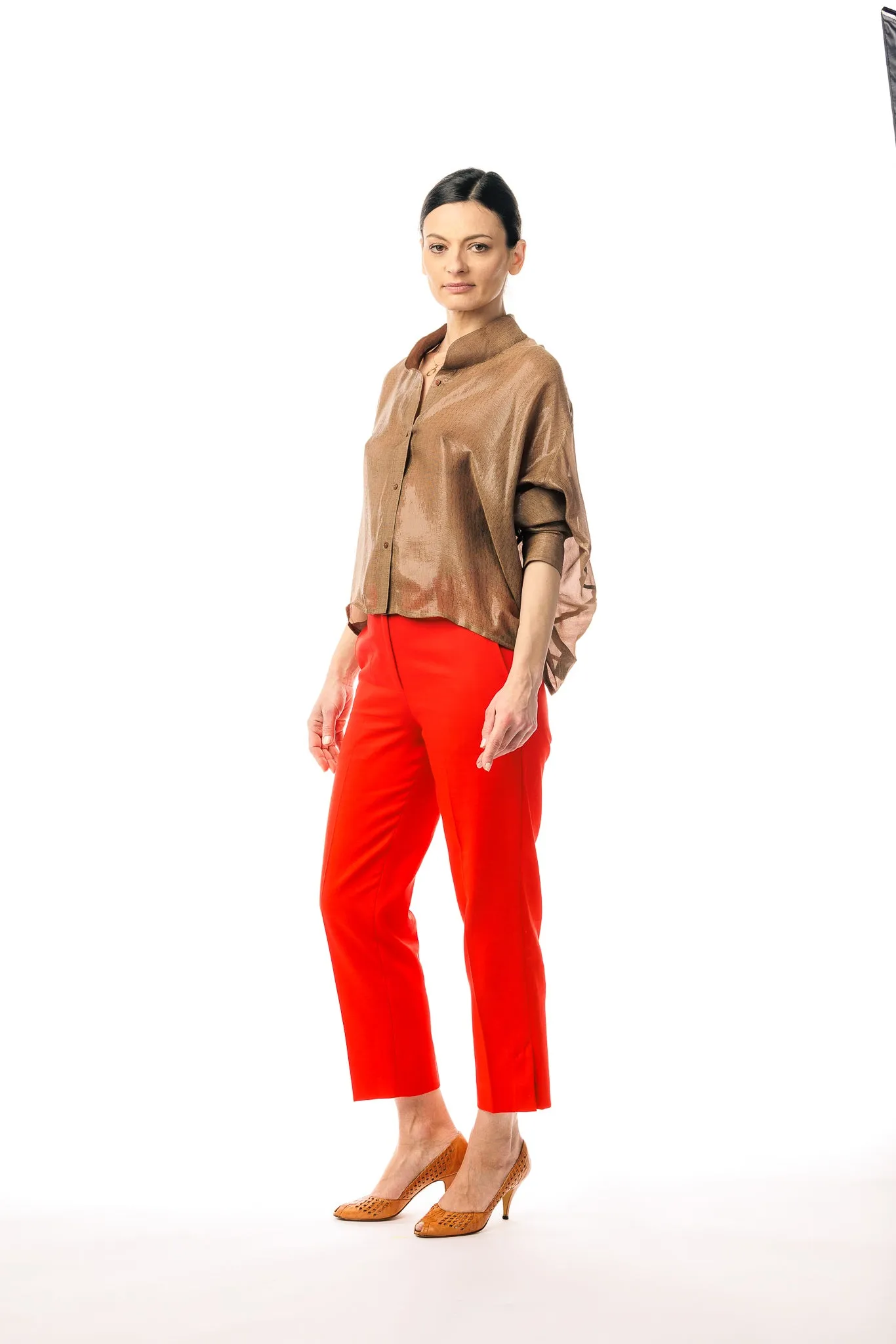 Grazia Brown Silk Shirt