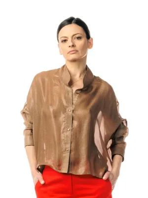 Grazia Brown Silk Shirt